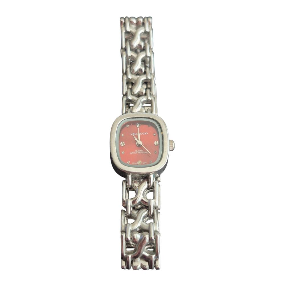 Vellaccio Womens Watch Purple Dial Metal Band Crystal‎ Hour Markers Avant Garde